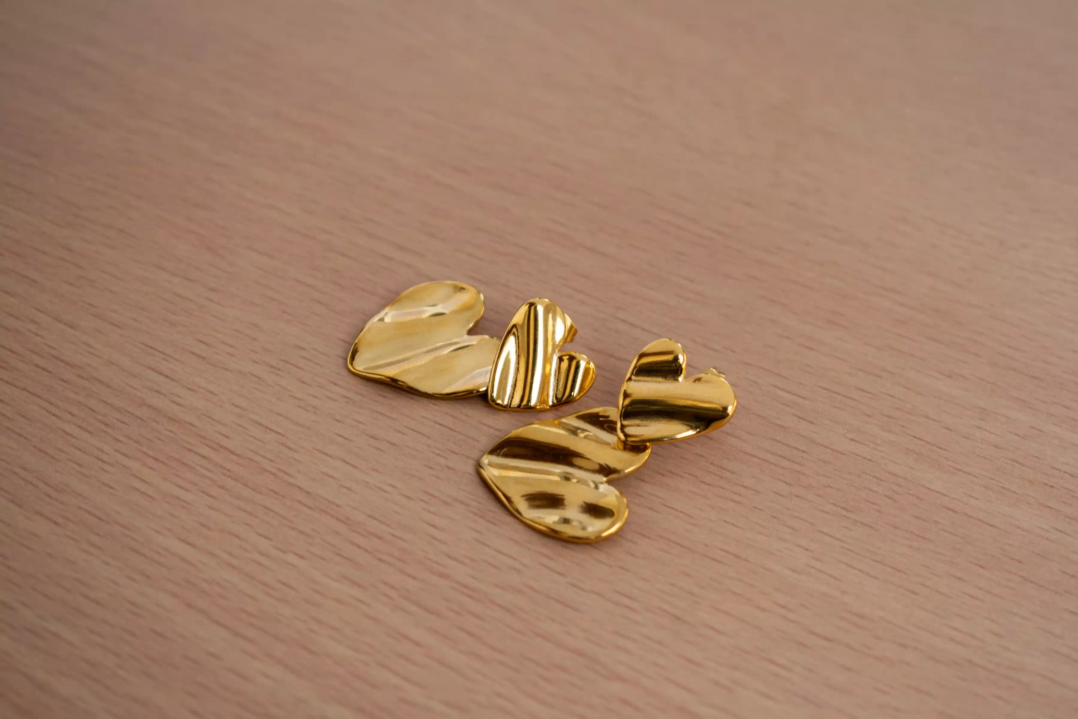 Liquid Gold Heart Statement Earrings